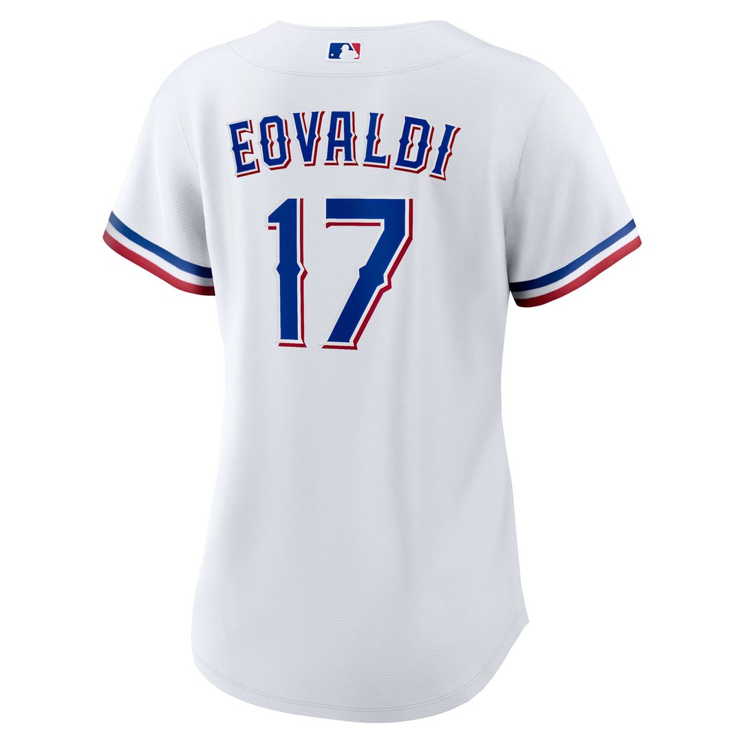 Texas Rangers Nathan Eovaldi Women's Home Replica Jersey — White