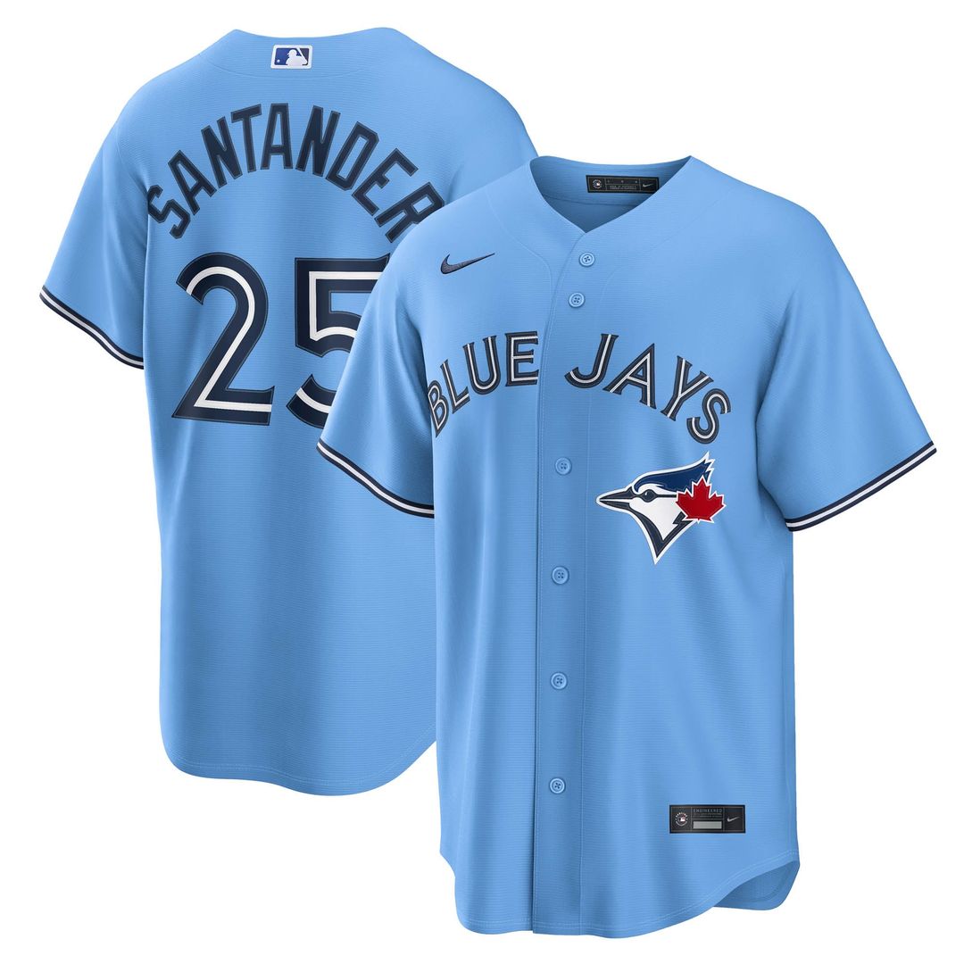 Toronto Blue Jays Anthony Santander Alternate Replica Jersey — Light Blue