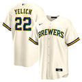 Milwaukee Brewers Christian Yelich Home Replica Jersey — White