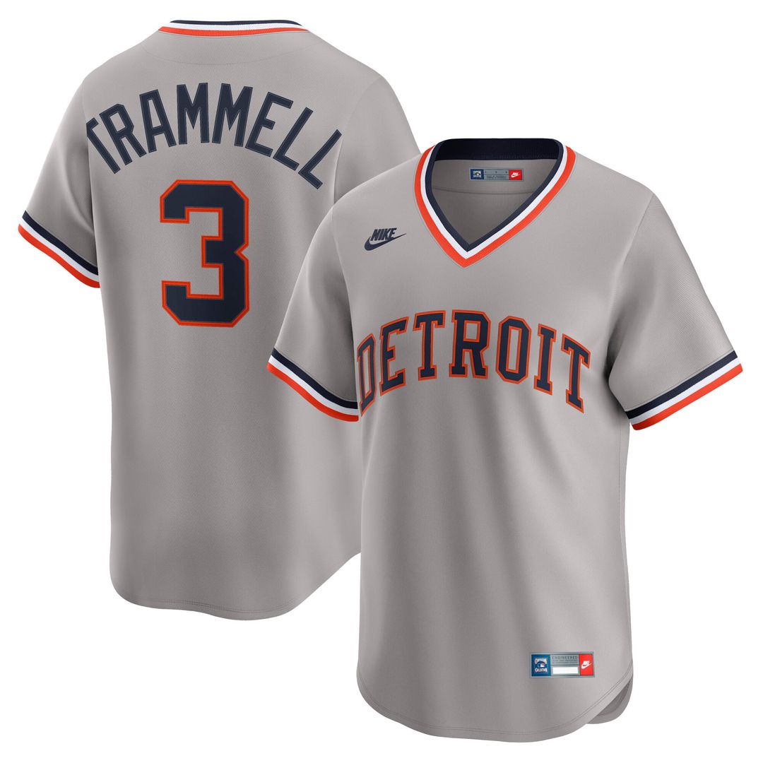 Detroit Tigers Alan Trammell Cooperstown Limited Jersey — Gray