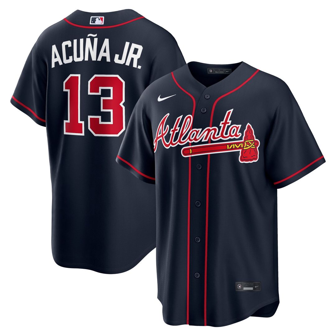 Atlanta Braves Ronald Acuña Jr. Alternate 2 Replica Jersey — Red