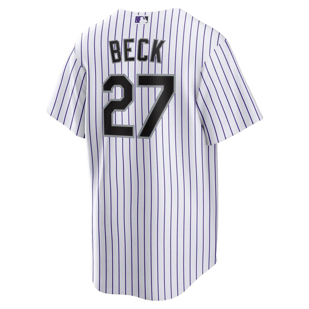 Colorado Rockies Jordan Beck Home Replica Jersey — White