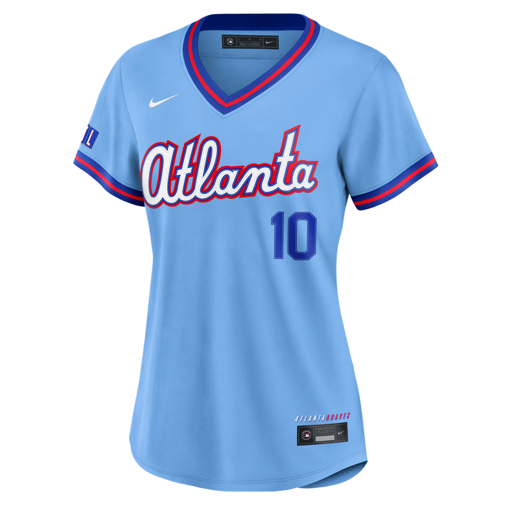 Atlanta Braves Chipper Jones Women's 2026 City Connect Stadium Jersey — Powder Blue