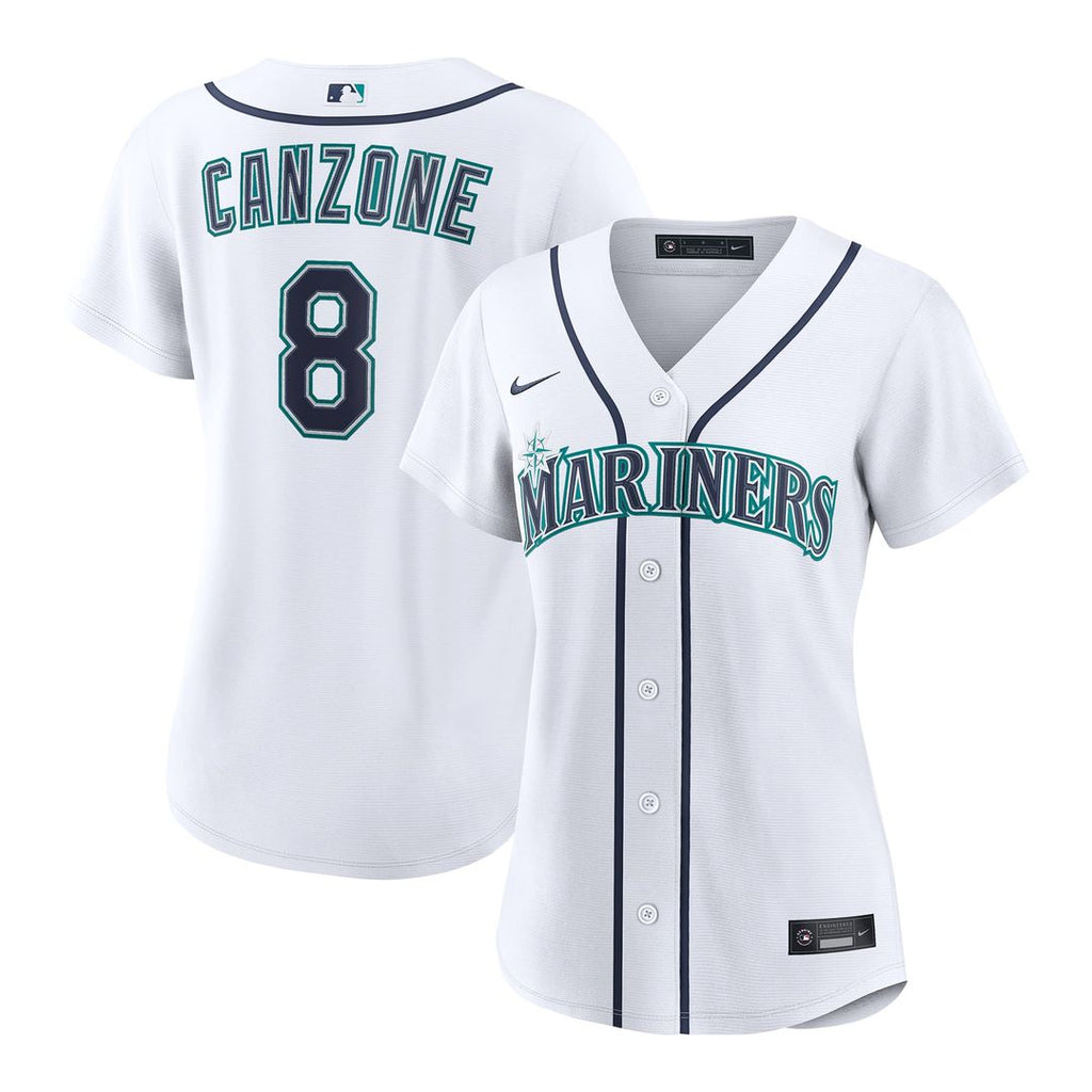Seattle Mariners Dominic Canzone Women's Home Replica Jersey — White