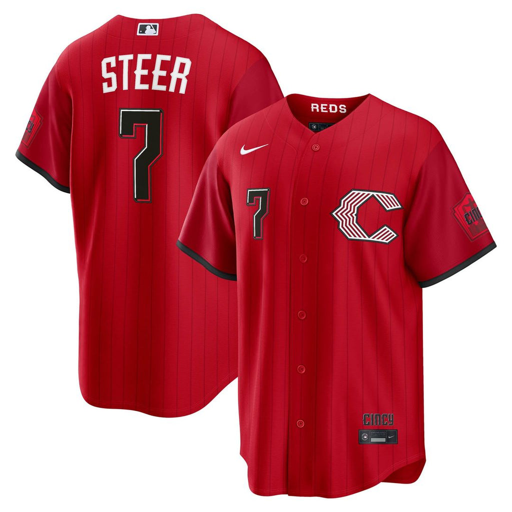 Cincinnati Reds Spencer Steer 2026 City Connect Stadium Jersey — Red