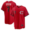 Cincinnati Reds Spencer Steer 2026 City Connect Stadium Jersey — Red