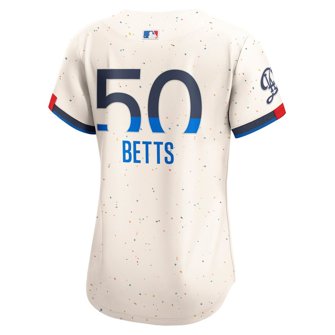 Los Angeles Dodgers Mookie Betts Women's City Connect Limited Jersey — Cream