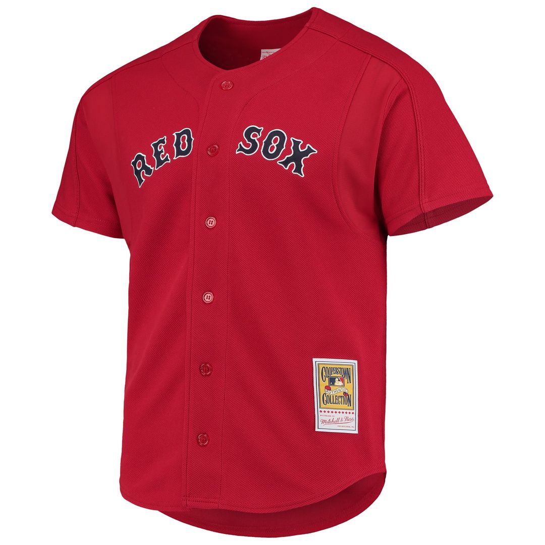 Boston Red Sox David Ortiz Cooperstown Mesh Batting Practice Button-Up Jersey — Red