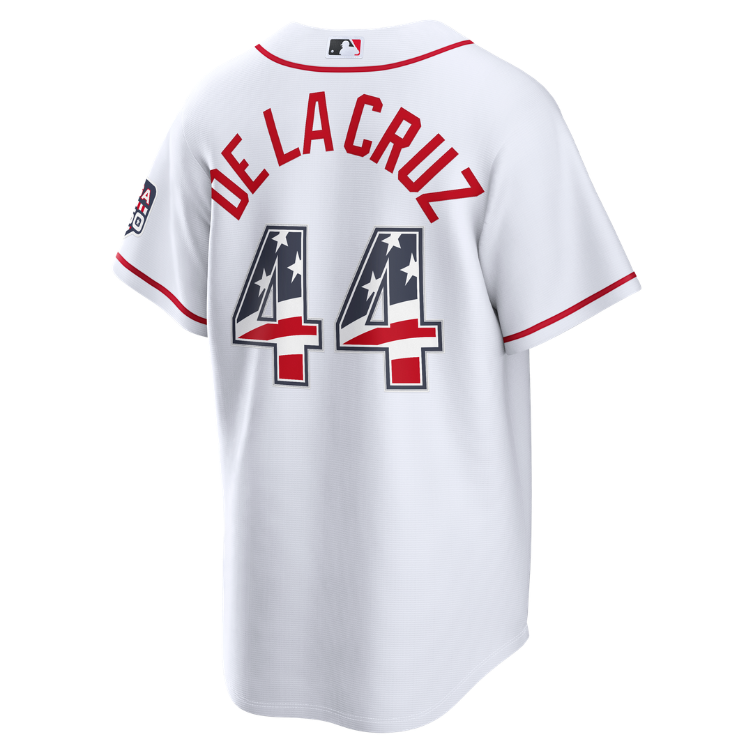 Cincinnati Reds Elly De La Cruz USA 250 Fourth of July Home Stadium Jersey — White