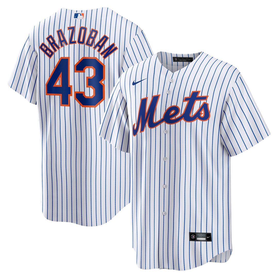 New York Mets Huascar Brazobán Home Replica Jersey — White