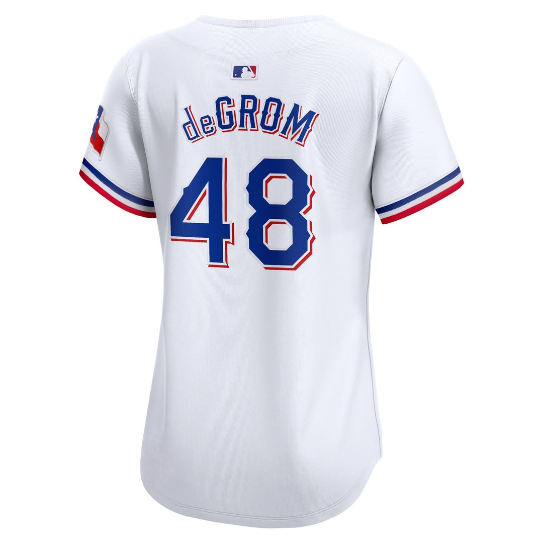 Texas Rangers Jacob deGrom Women's Home Limited Jersey — White