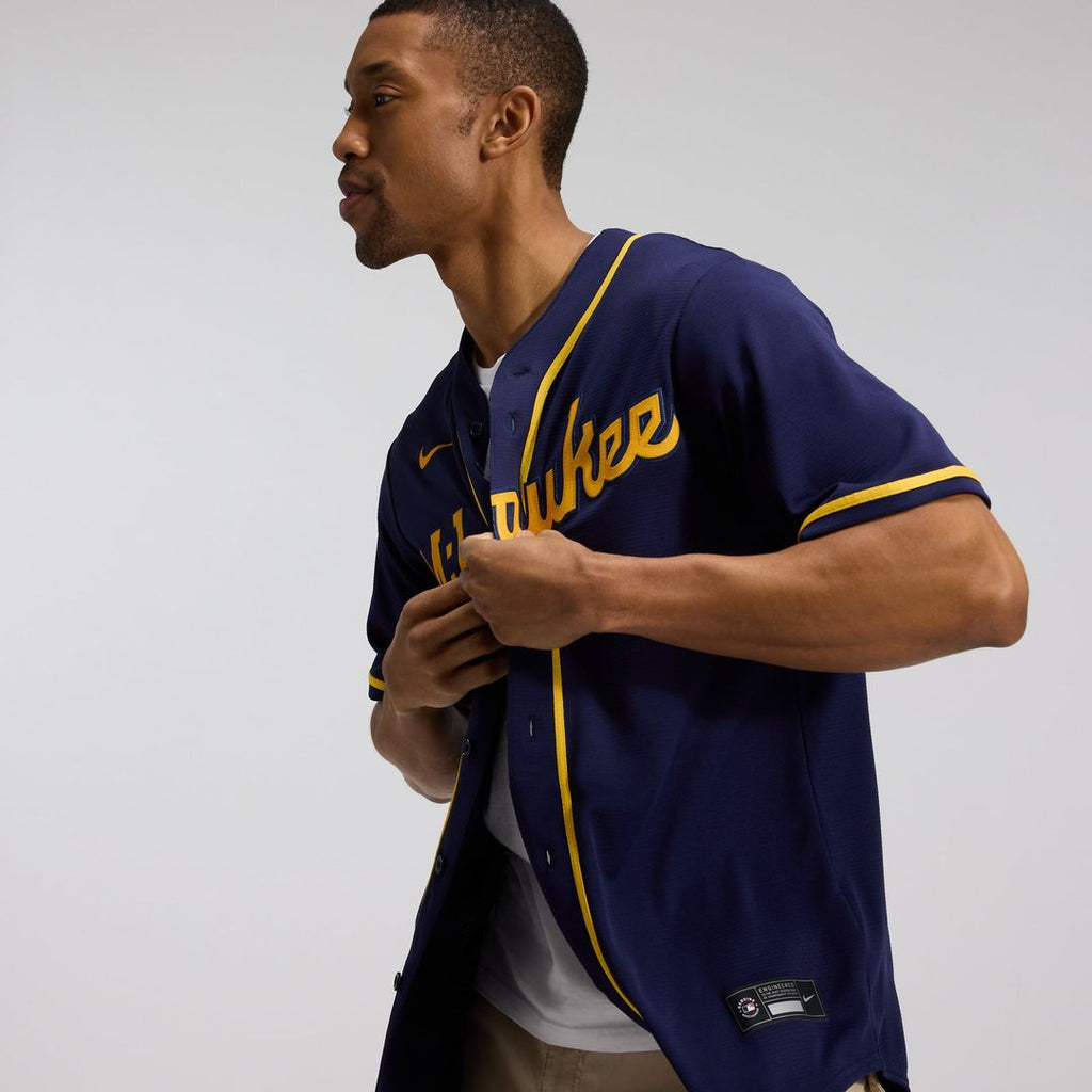 Milwaukee Brewers Home Replica Team Jersey — Cream