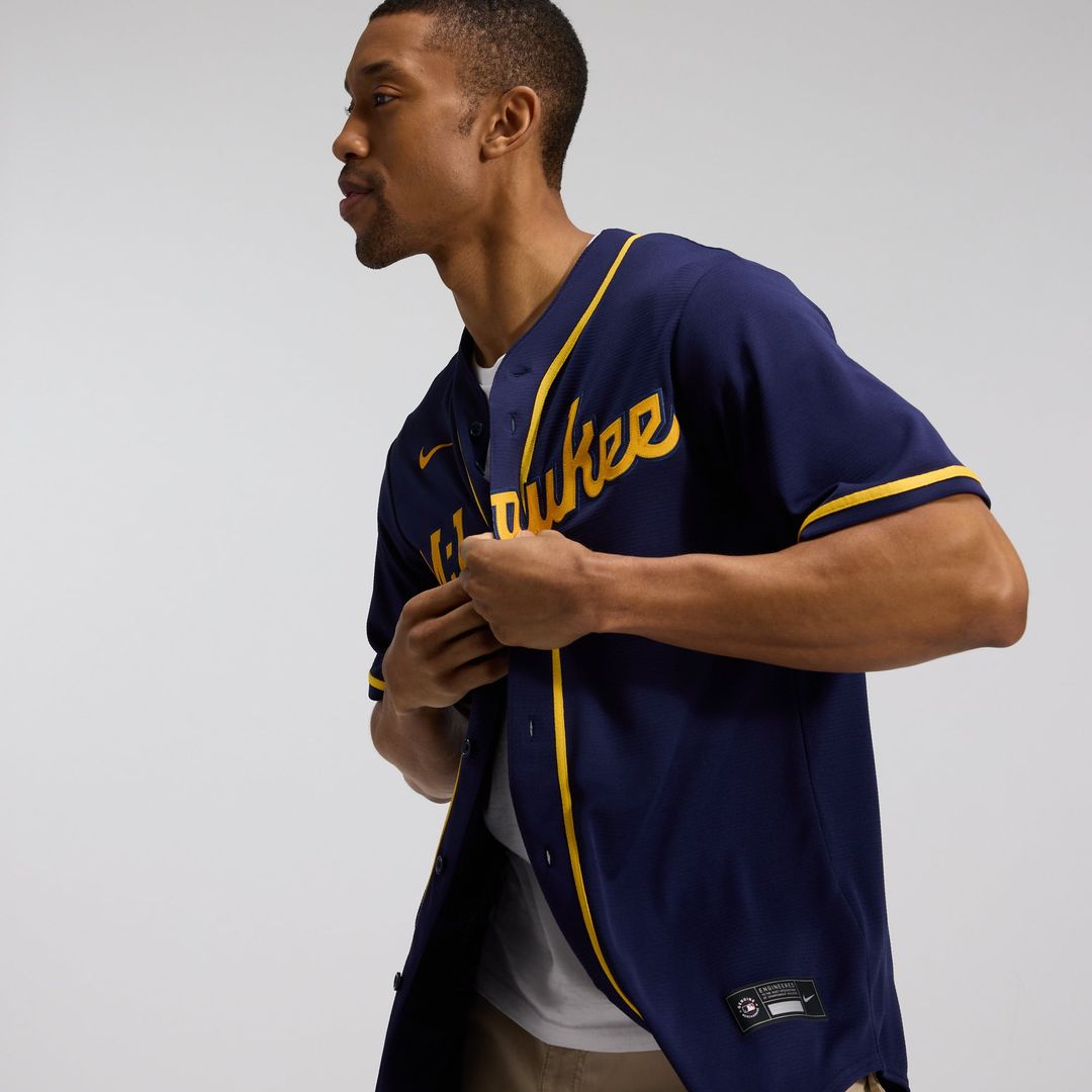 Milwaukee Brewers Home Replica Team Jersey — Cream