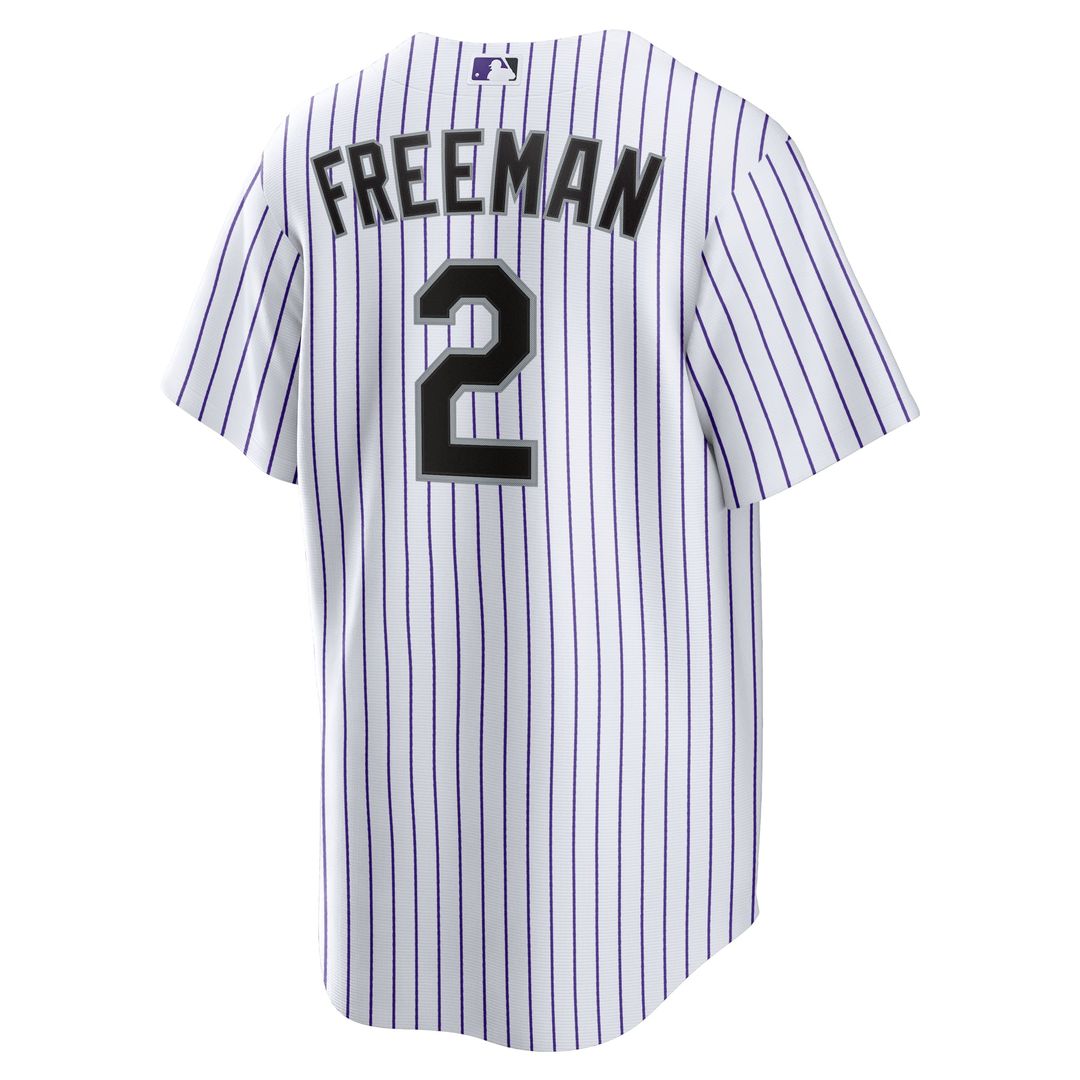 Colorado Rockies Tyler Freeman Home Replica Jersey — White