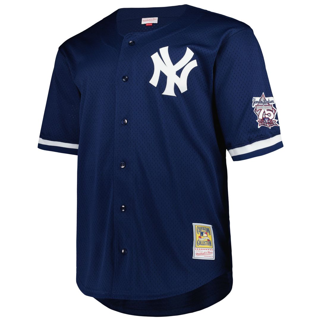 New York Yankees Derek Jeter Big & Tall Cooperstown Mesh Batting Practice Jersey — Navy