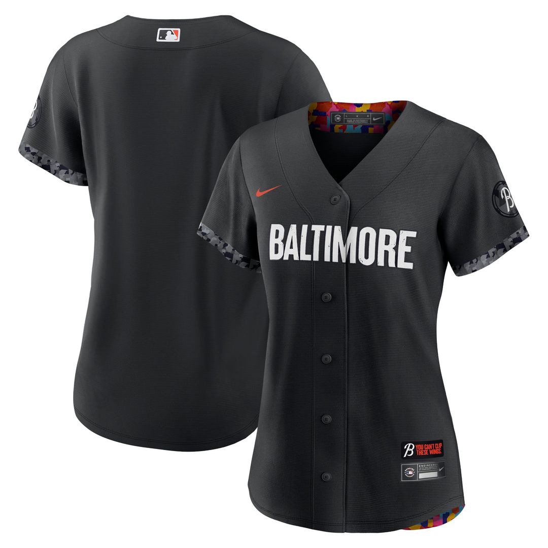 Baltimore Orioles Women's City Connect Replica Jersey — Black