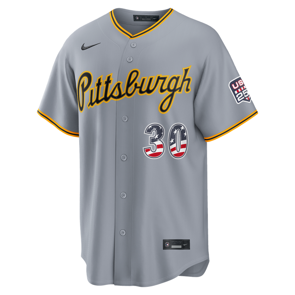Pittsburgh Pirates Paul Skenes USA 250 Fourth of July Road Stadium Jersey — Gray