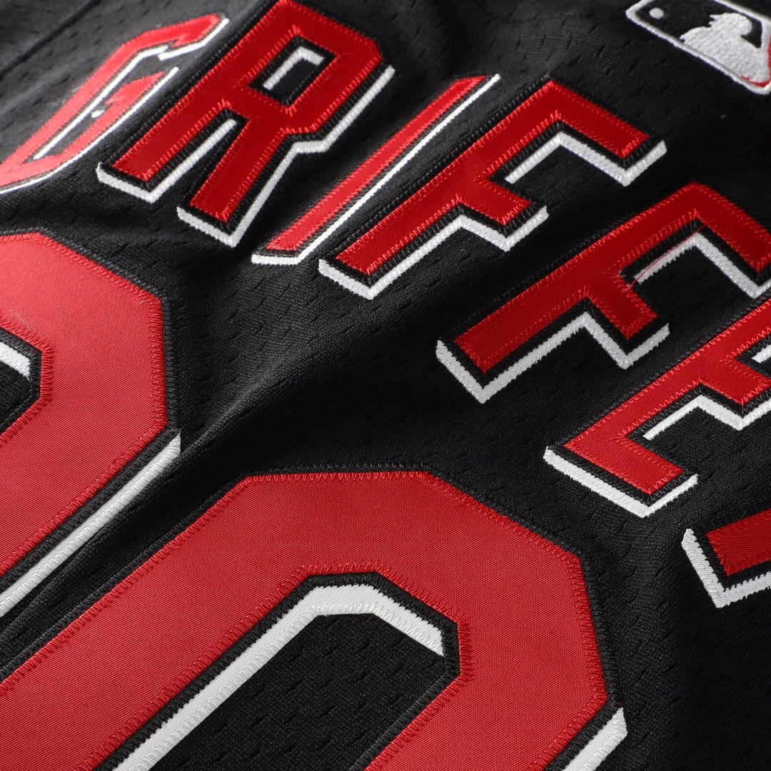Cincinnati Reds Ken Griffey Jr. Big & Tall Cooperstown Mesh Batting Practice Jersey — Black