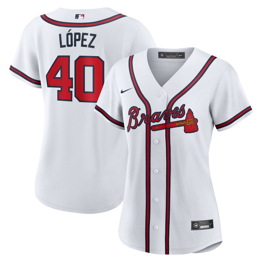 Atlanta Braves Reynaldo Lopez Women's Home Replica Jersey — White