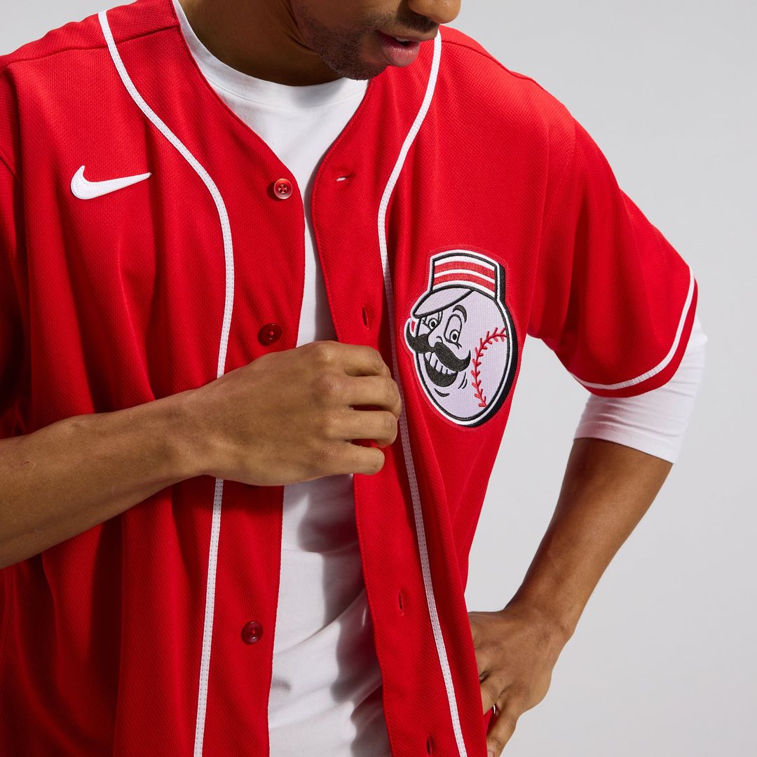 Cincinnati Reds Alternate Authentic Team Logo Jersey — Scarlet