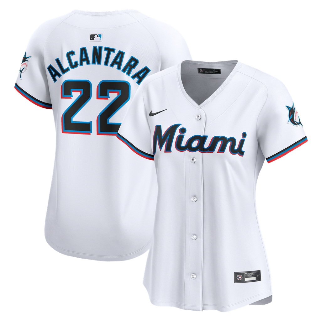 Miami Marlins Sandy Alcantara Women's Home Limited Jersey — White
