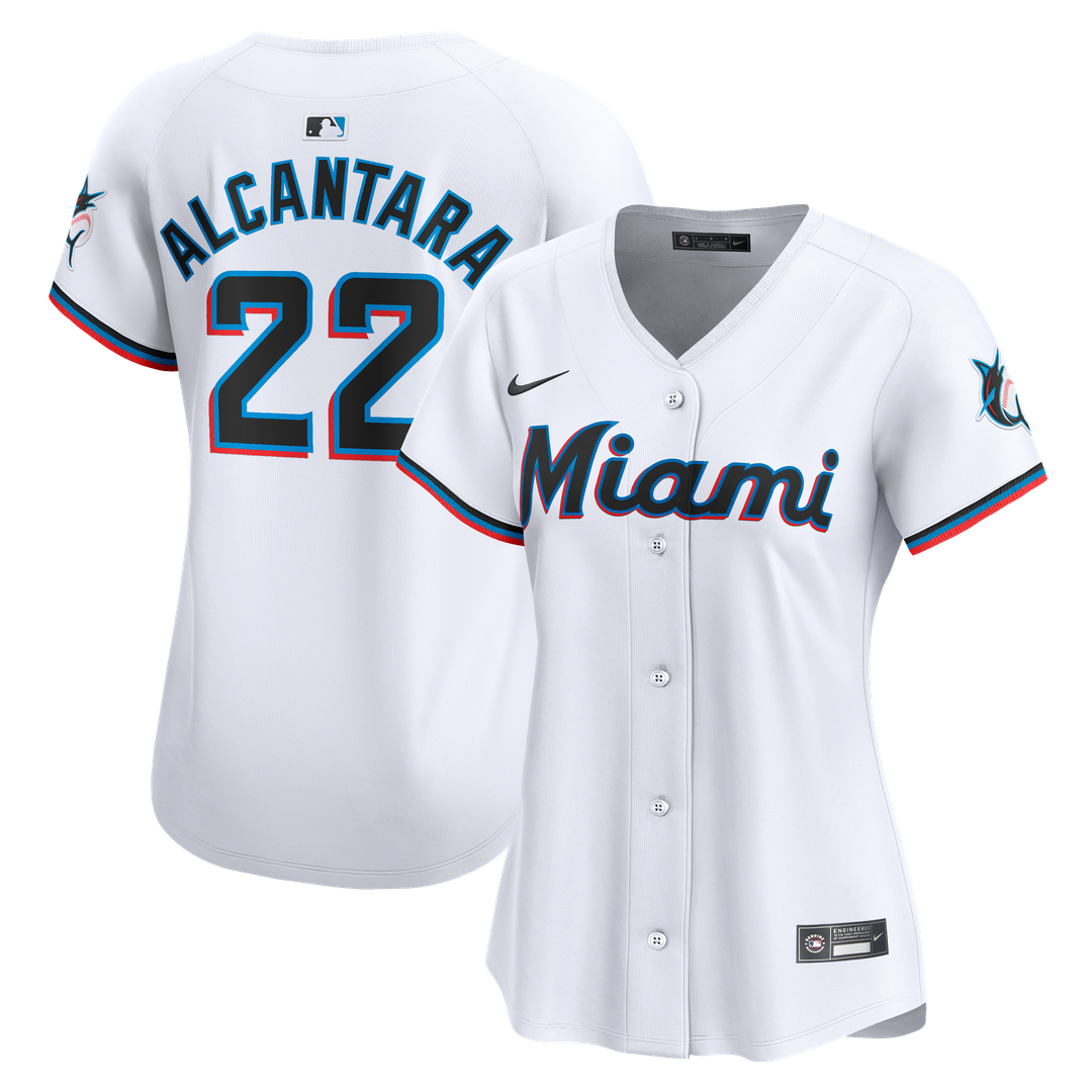 Miami Marlins Sandy Alcantara Women's Home Limited Jersey — White
