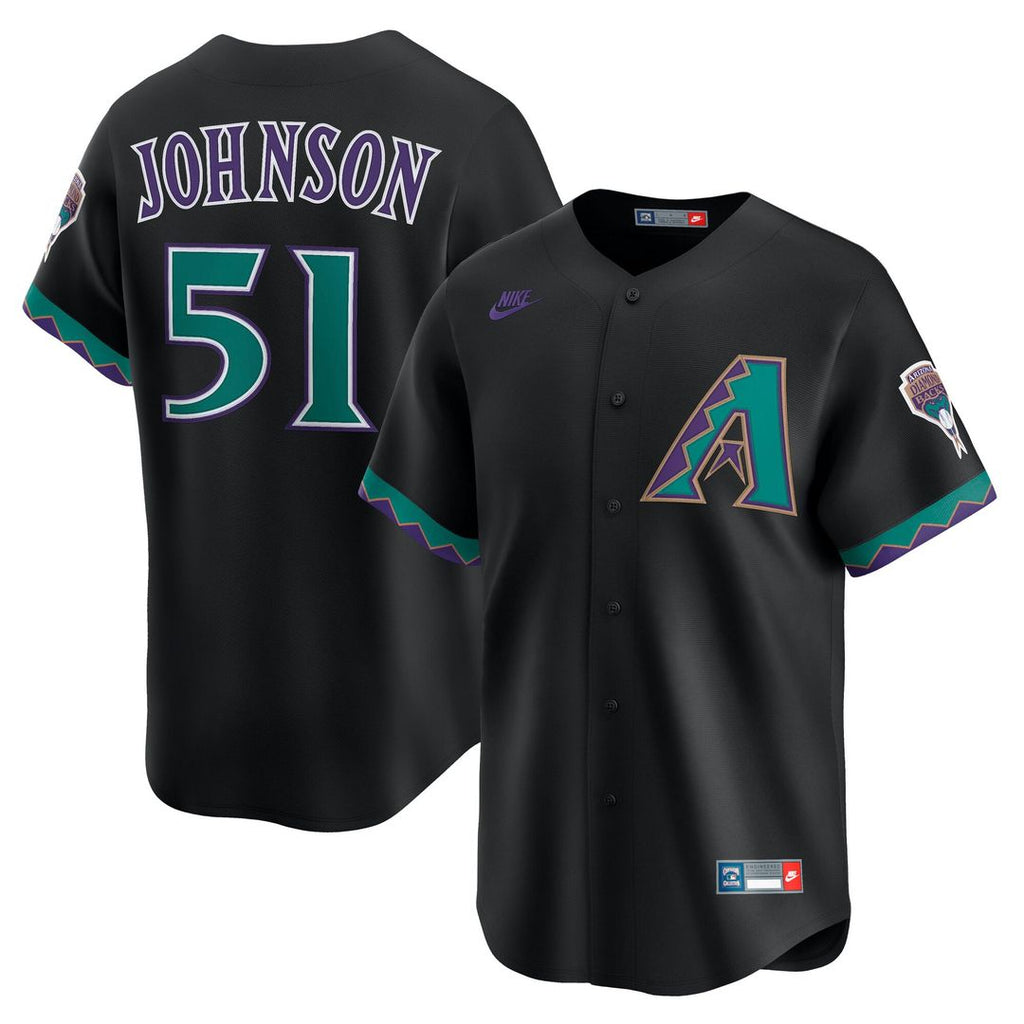 Arizona Diamondbacks Randy Johnson Throwback Cooperstown Limited Jersey — Black