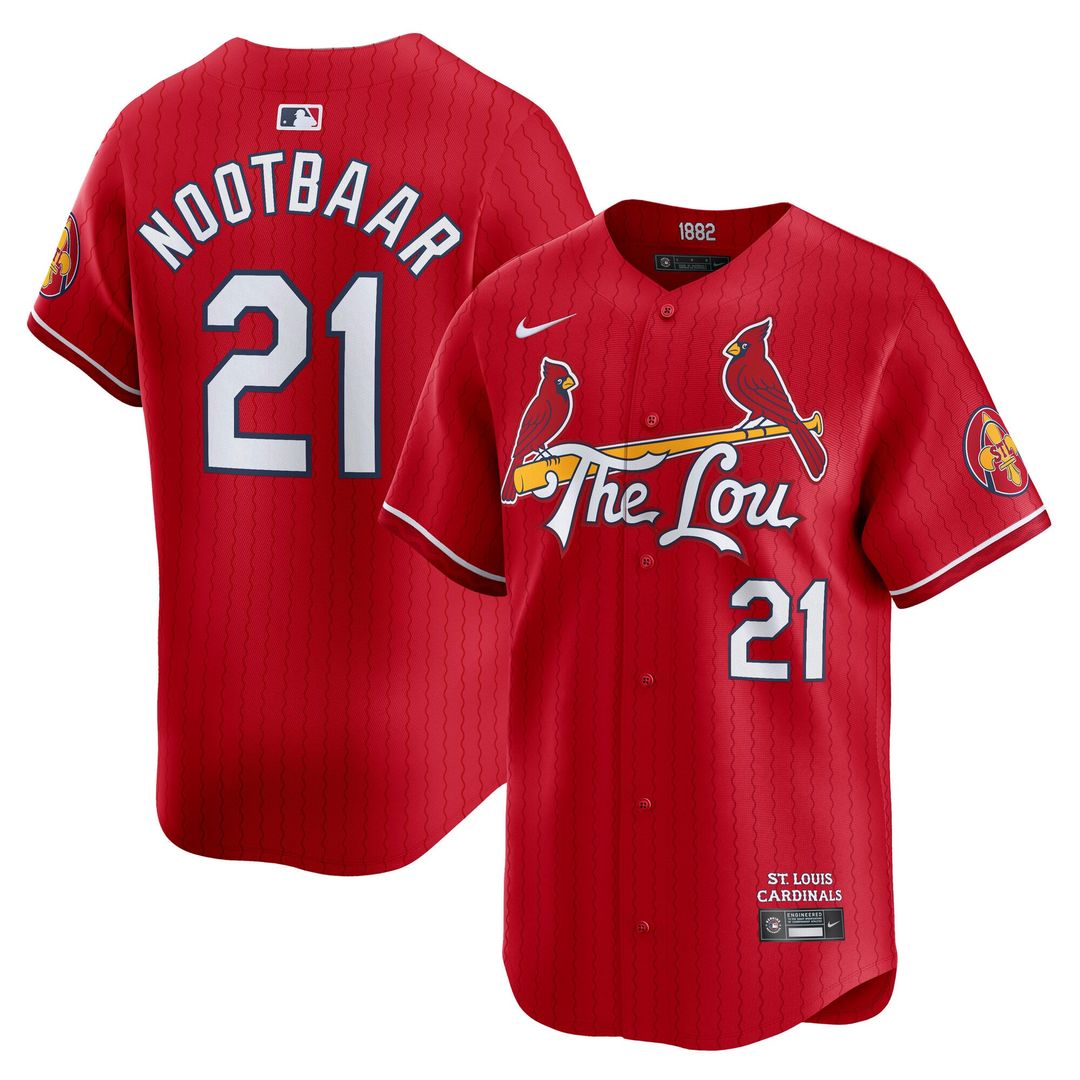 St. Louis Cardinals Lars Nootbaar City Connect Limited Jersey — Red