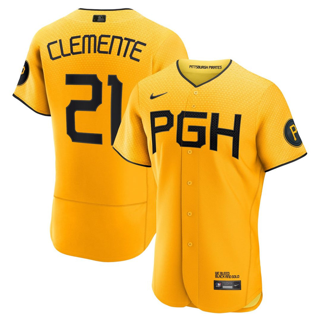 Pittsburgh Pirates Roberto Clemente City Connect Authentic Player Jersey — Gold