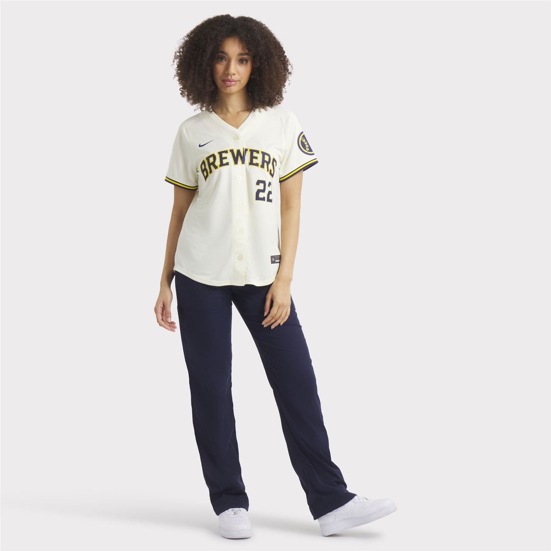 Milwaukee Brewers Christian Yelich Women's Home Limited Jersey — Cream