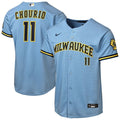 Milwaukee Brewers Jackson Chourio Youth Road Stadium Jersey — Powder Blue