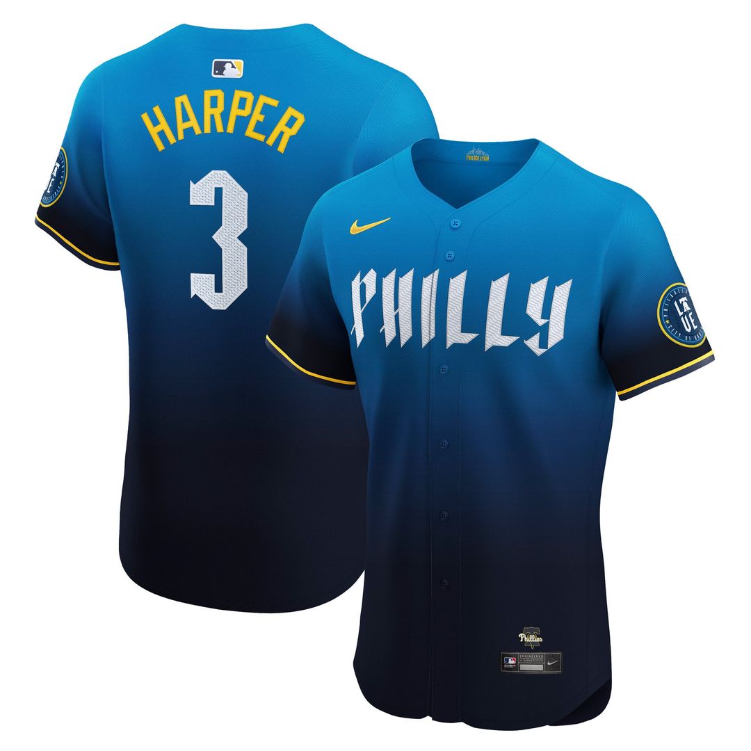 Philadelphia Phillies Bryce Harper City Connect Elite Jersey — Navy
