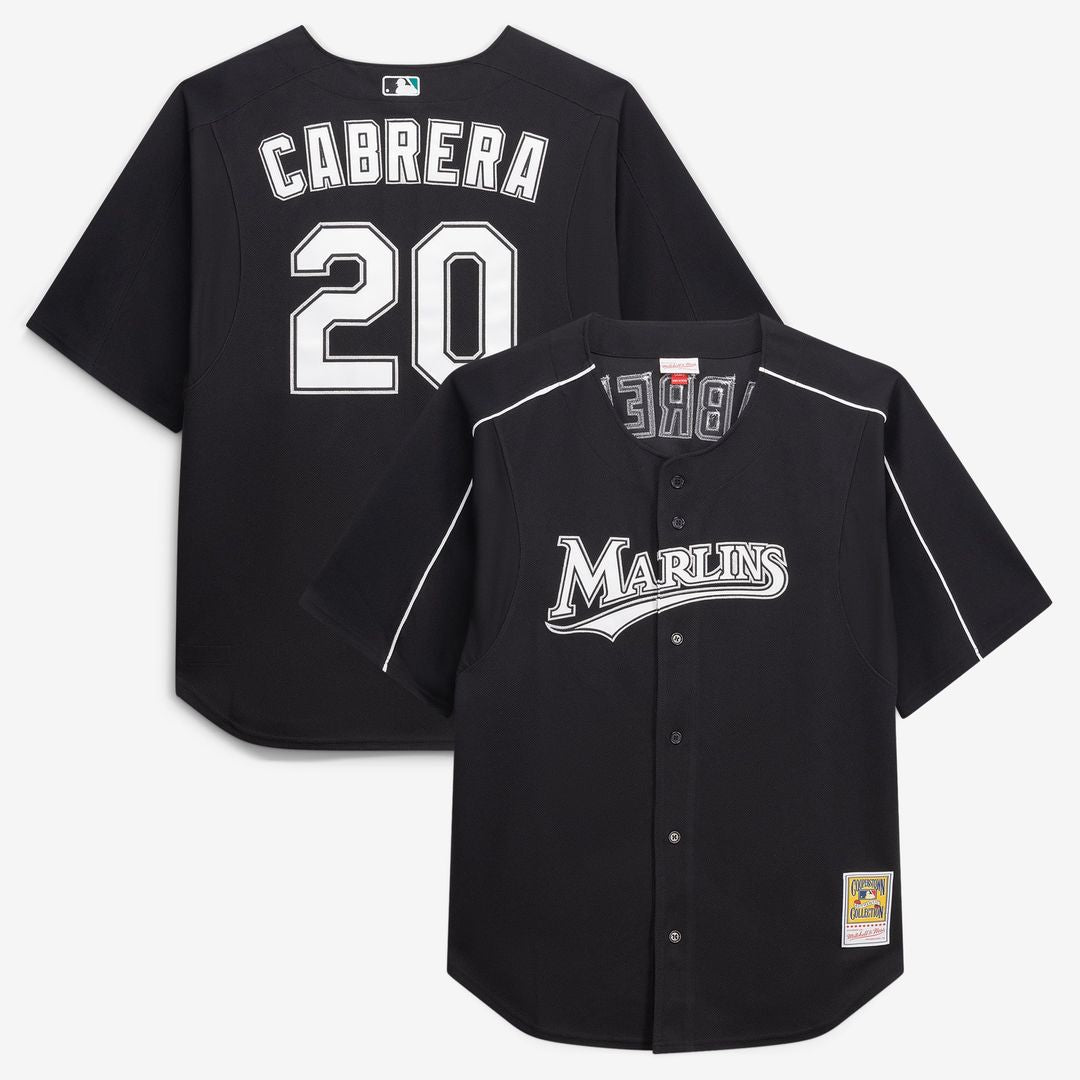 Miami Marlins Miguel Cabrera Big & Tall Cooperstown Mesh Batting Practice Jersey — Black