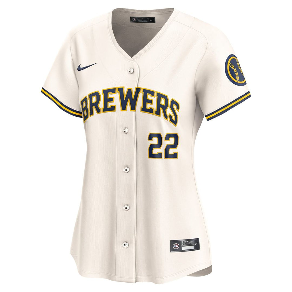 Milwaukee Brewers Christian Yelich Women's Home Limited Jersey — Cream