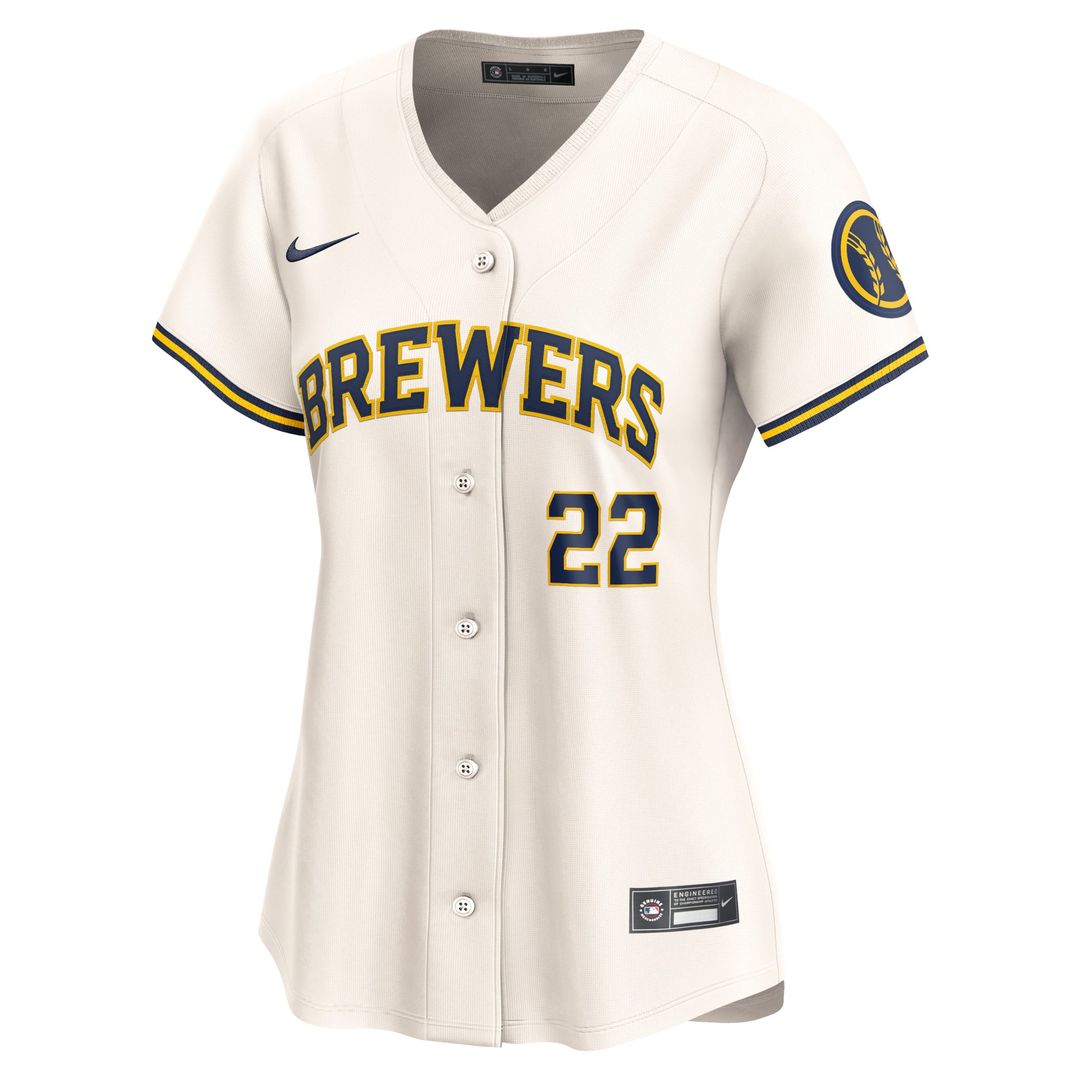 Milwaukee Brewers Christian Yelich Women's Home Limited Jersey — Cream