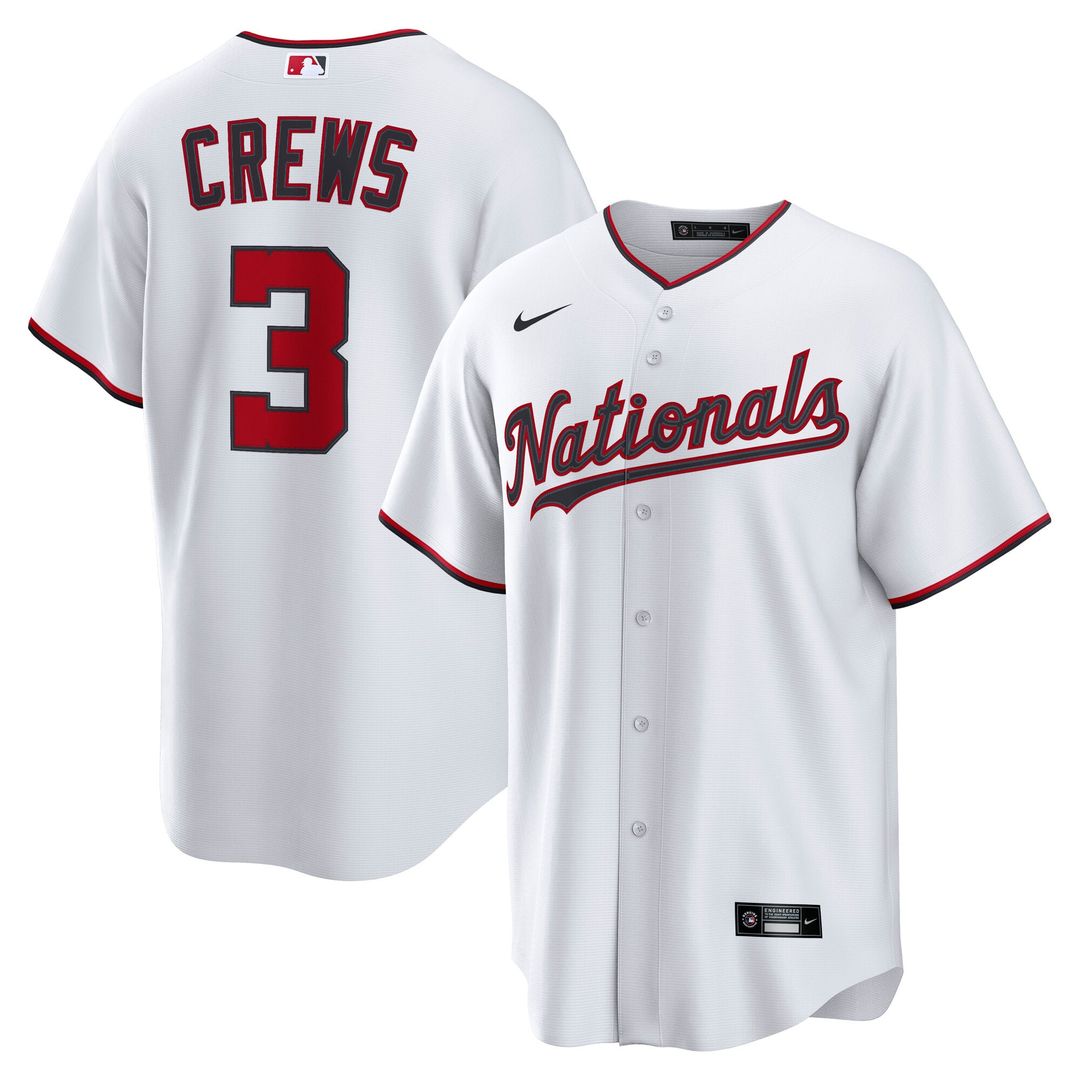 Washington Nationals Dylan Crews Home Replica Jersey — White