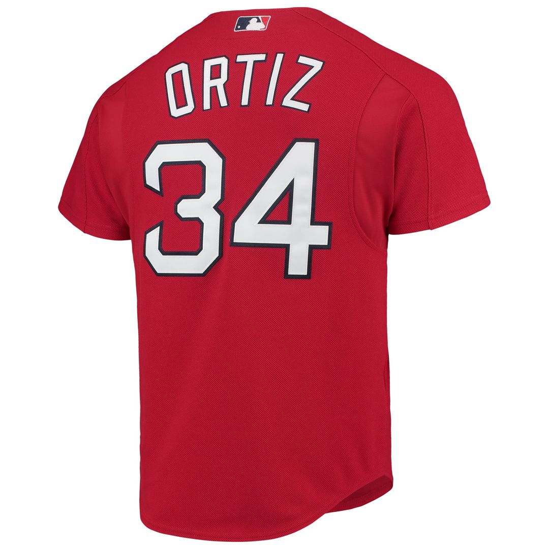 Boston Red Sox David Ortiz Cooperstown Mesh Batting Practice Button-Up Jersey — Red