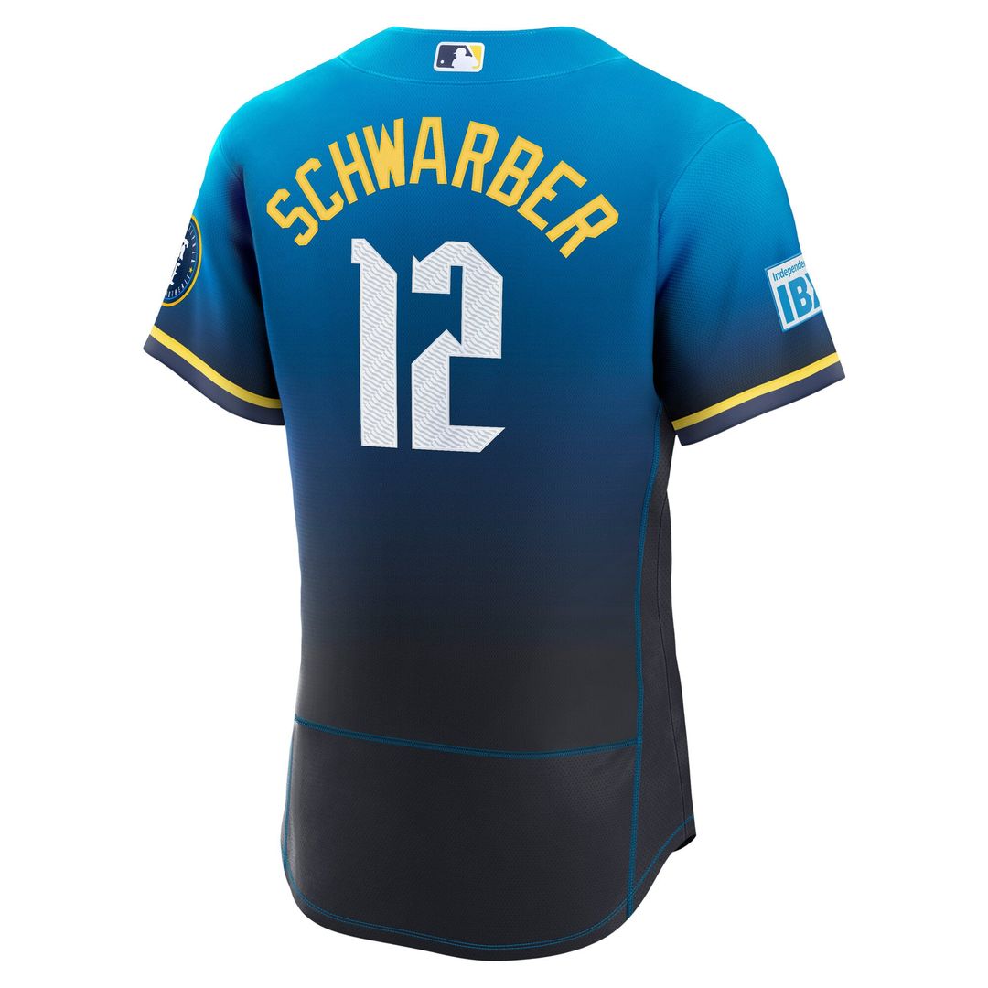Philadelphia Phillies Kyle Schwarber City Connect Authentic Sponsor Patch Jersey — Navy