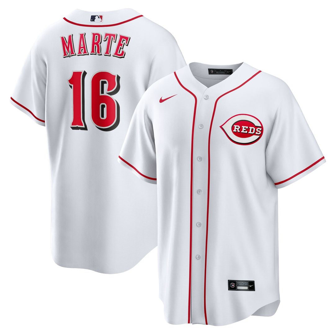 Cincinnati Reds Noelvi Marte Home Replica Jersey — White