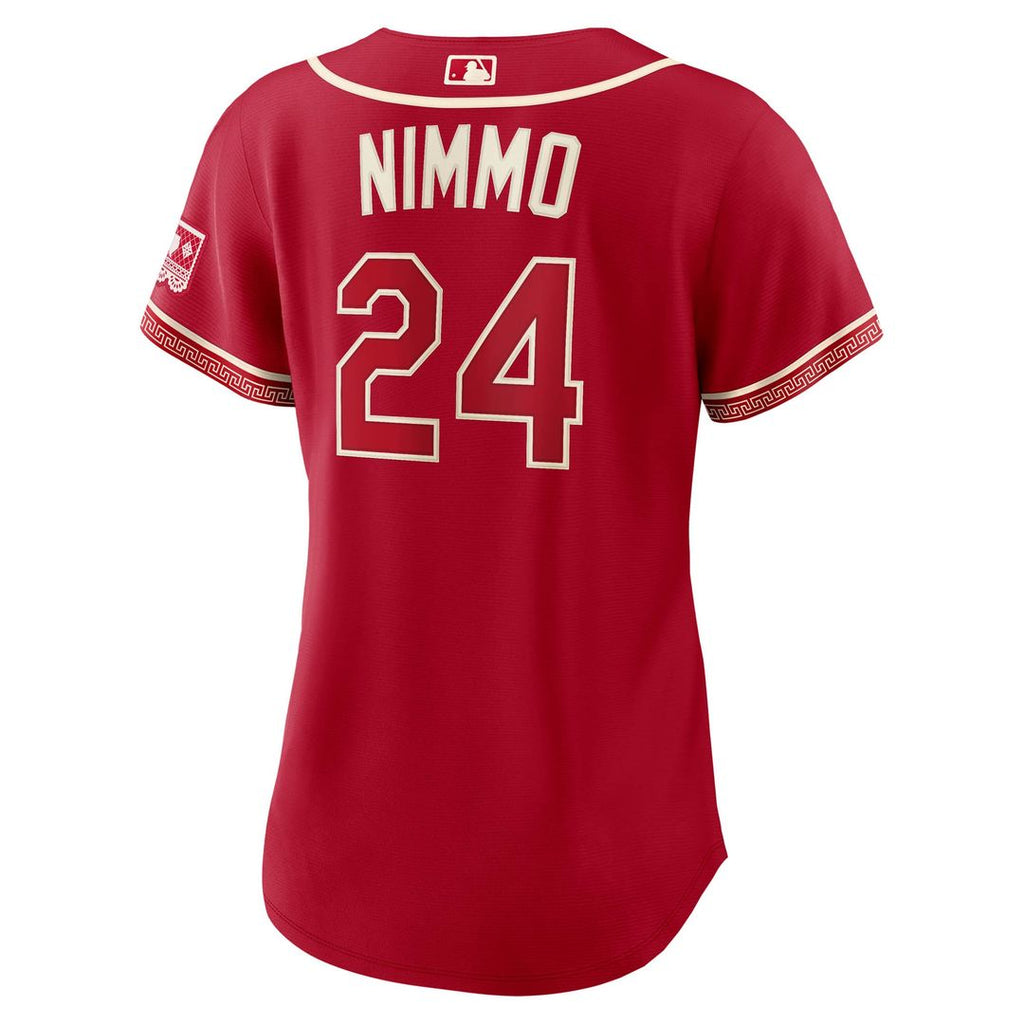 Texas Rangers Brandon Nimmo Women's 2026 City Connect Stadium Jersey — Red