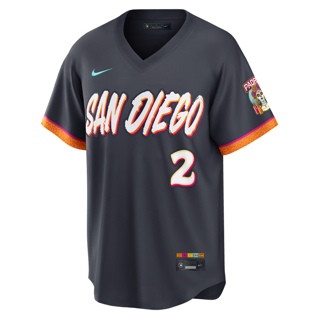 San Diego Padres Xander Bogaerts 2026 City Connect Stadium Jersey — Obsidian