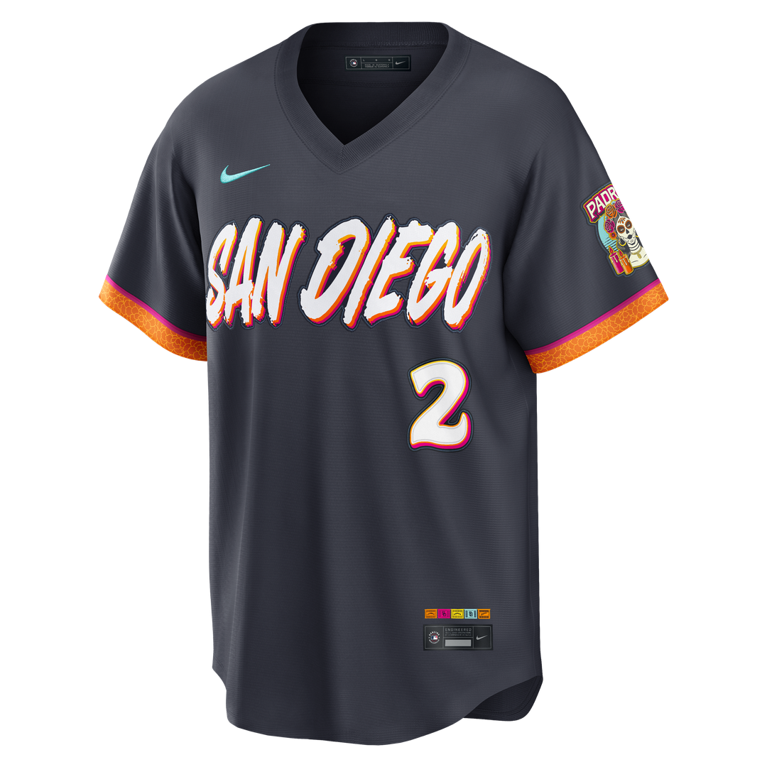 San Diego Padres Xander Bogaerts 2026 City Connect Stadium Jersey — Obsidian