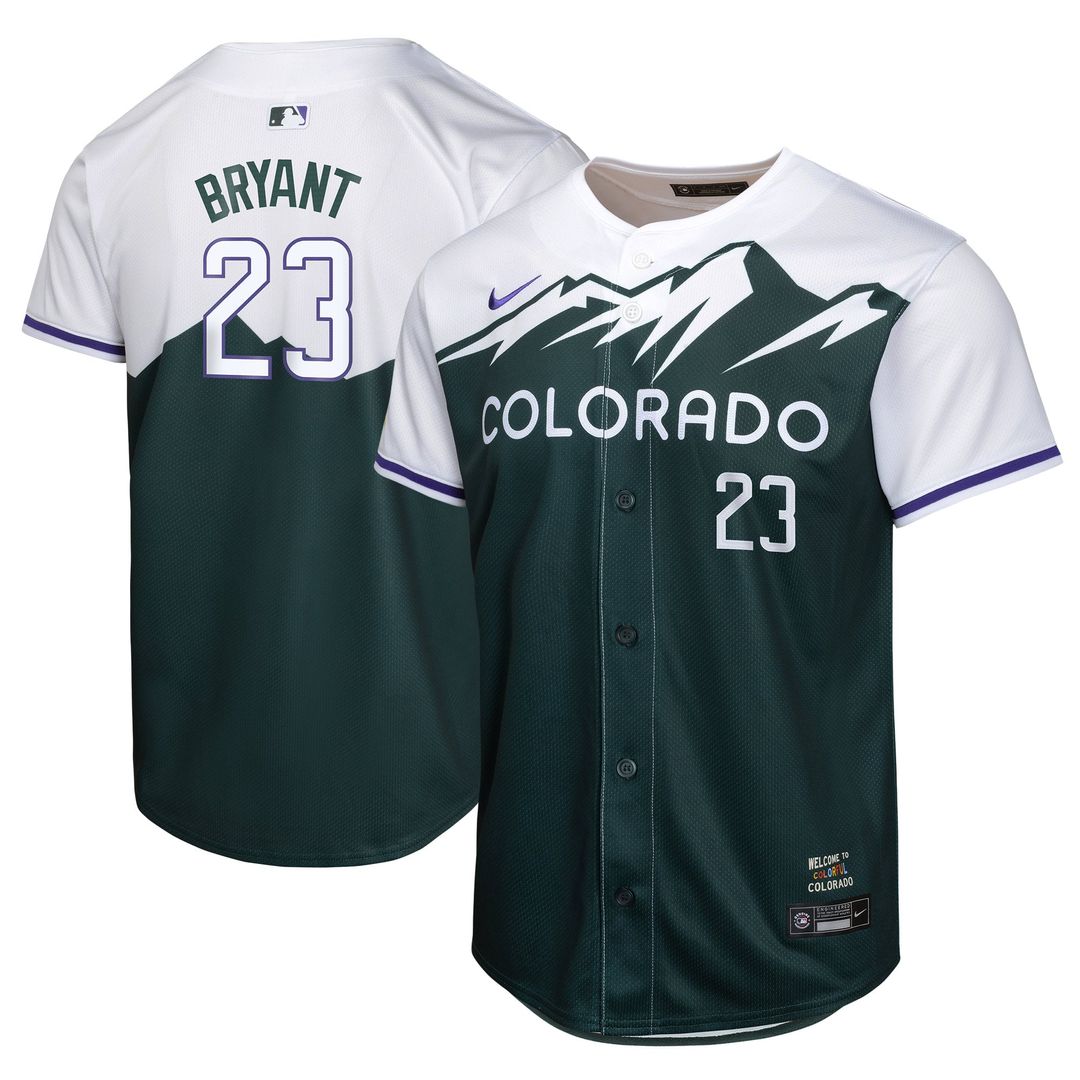 Colorado Rockies Kris Bryant Youth City Connect Limited Jersey — Green