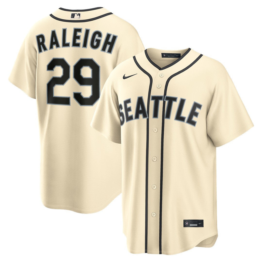 Seattle Mariners Cal Raleigh Alternate Replica Jersey — Cream