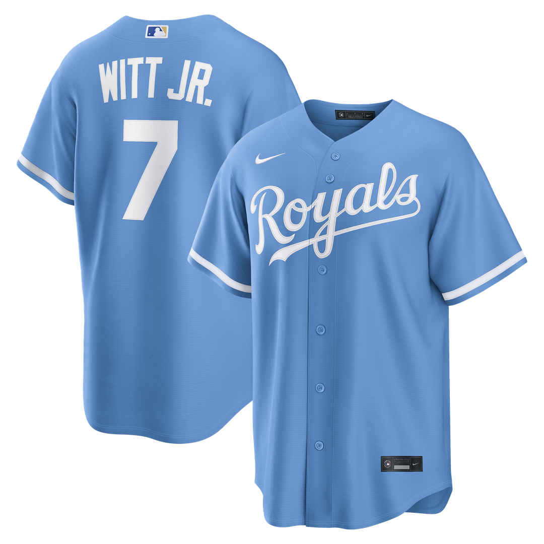 Kansas City Royals Bobby Witt Jr. Alternate Replica Jersey — Light Blue