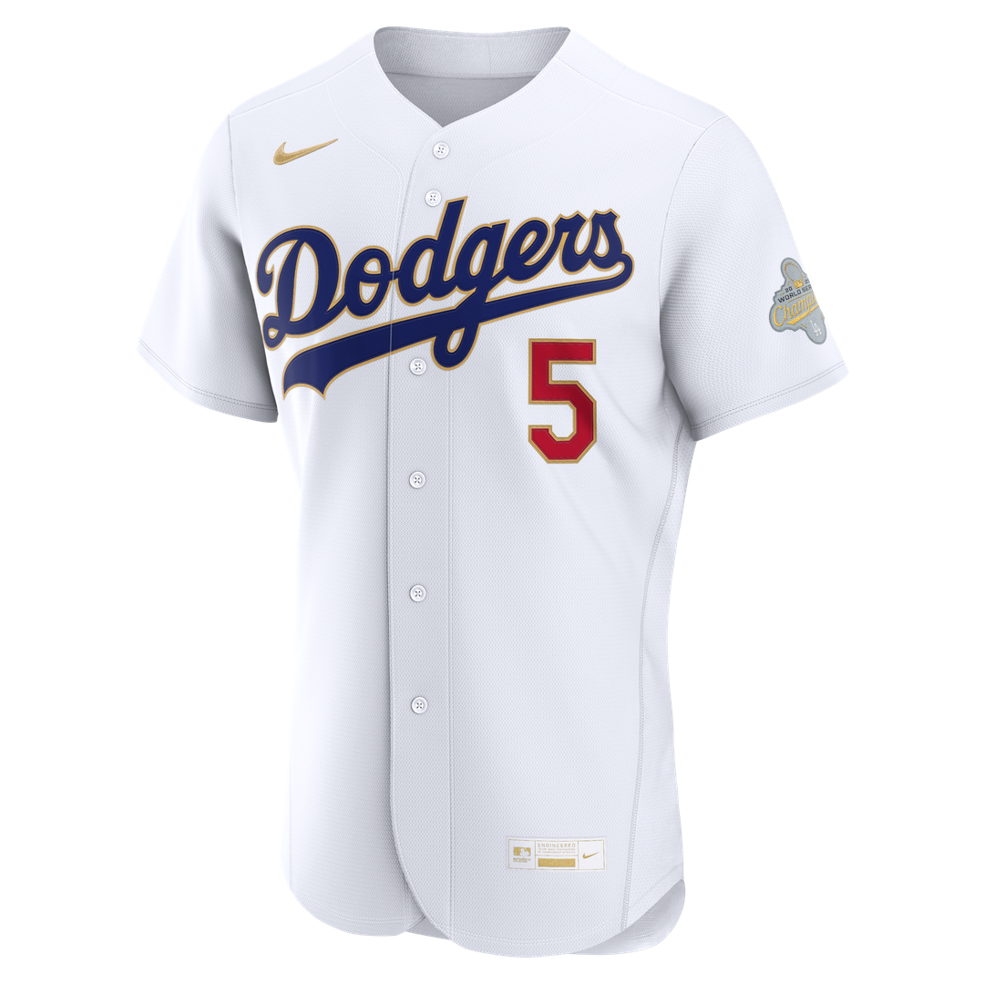 Los Angeles Dodgers Freddie Freeman 2026 Gold Collection Authentic Jersey — White
