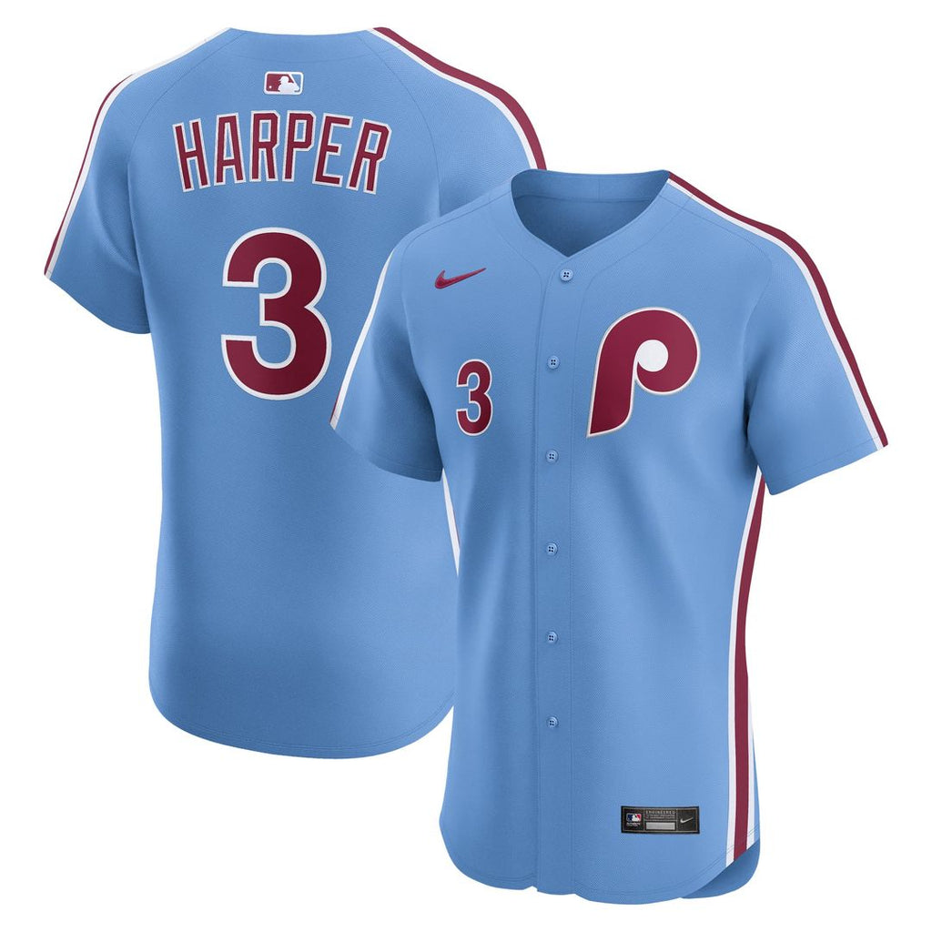 Philadelphia Phillies Bryce Harper Alternate Elite Jersey — Light Blue