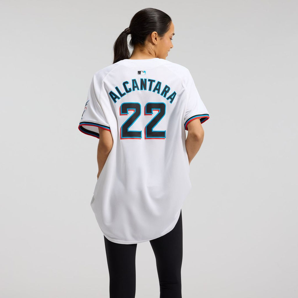Miami Marlins Sandy Alcantara Women's Home Limited Jersey — White