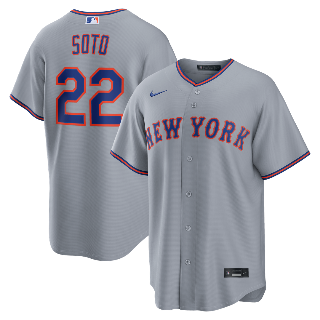 New York Mets Juan Soto Road Replica Jersey — Gray
