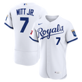 Kansas City Royals Bobby Witt Jr. Home Authentic Sponsor Patch Jersey — White